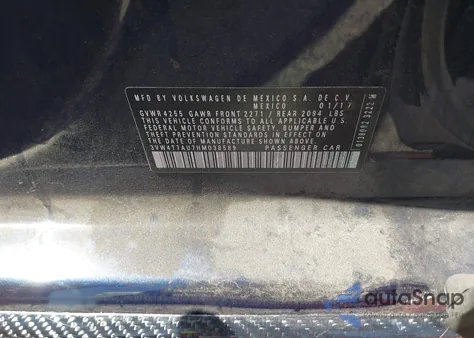 2017 Volkswagen Golf Gti Autobahn 4-Door/S 4-Door/Se 4-Door/Sport 4-Door from USA, damaged, VIN 3VW4T7AU7HM038589